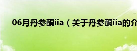 06月丹参酮iia（关于丹参酮iia的介绍）