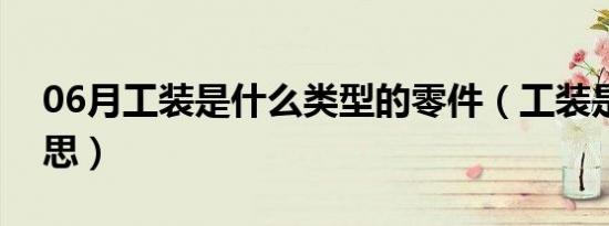 06月工装是什么类型的零件（工装是什么意思）