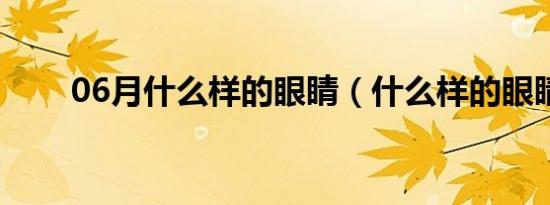 06月什么样的眼睛（什么样的眼睛）