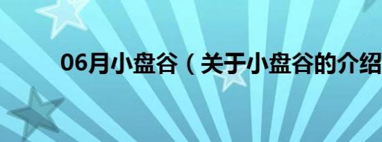 06月小盘谷（关于小盘谷的介绍）