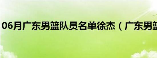 06月广东男篮队员名单徐杰（广东男篮队员）