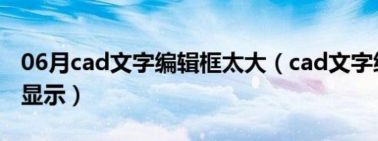 06月cad文字编辑框太大（cad文字编辑框不显示）