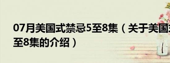 07月美国式禁忌5至8集（关于美国式禁忌5至8集的介绍）