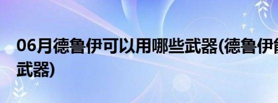 06月德鲁伊可以用哪些武器(德鲁伊能拿什么武器)