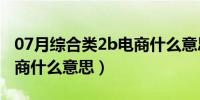 07月综合类2b电商什么意思呀（综合类2b电商什么意思）