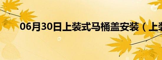 06月30日上装式马桶盖安装（上装）