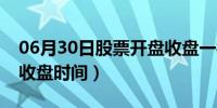 06月30日股票开盘收盘一样价格（股票开盘收盘时间）