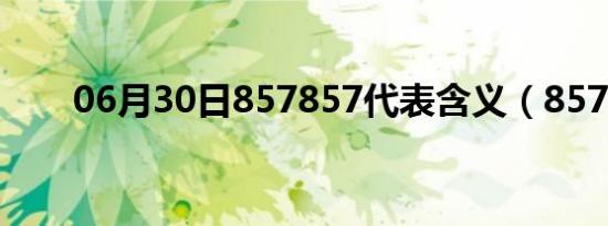 06月30日857857代表含义（8578）