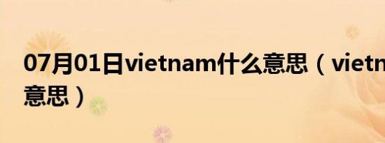 07月01日vietnam什么意思（vietnam什么意思）