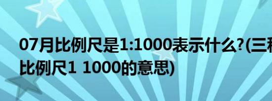 07月比例尺是1:1000表示什么?(三种情况)(比例尺1 1000的意思)