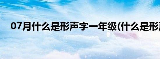 07月什么是形声字一年级(什么是形声字)