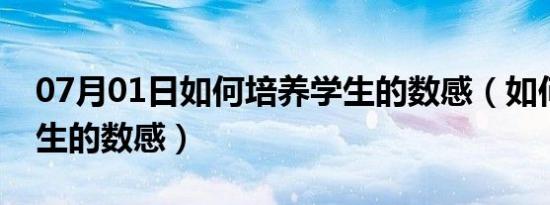 07月01日如何培养学生的数感（如何培养学生的数感）