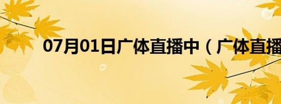 07月01日广体直播中（广体直播）