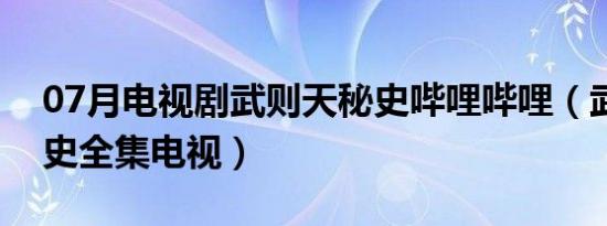 07月电视剧武则天秘史哔哩哔哩（武则天秘史全集电视）