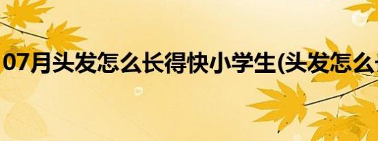 07月头发怎么长得快小学生(头发怎么长得快)