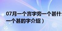 07月一个言字旁一个甚什么字（一个言字旁一个甚的字介绍）