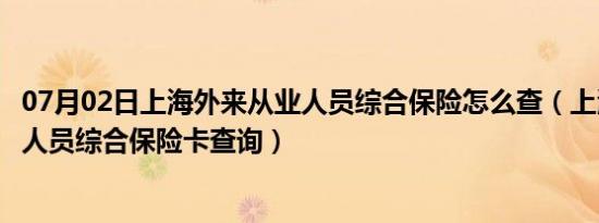 07月02日上海外来从业人员综合保险怎么查（上海外来从业人员综合保险卡查询）