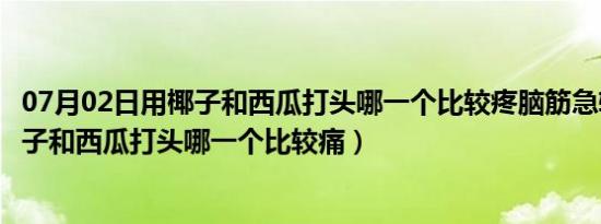 07月02日用椰子和西瓜打头哪一个比较疼脑筋急转弯（用椰子和西瓜打头哪一个比较痛）