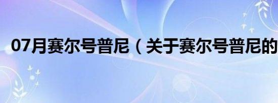 07月赛尔号普尼（关于赛尔号普尼的介绍）