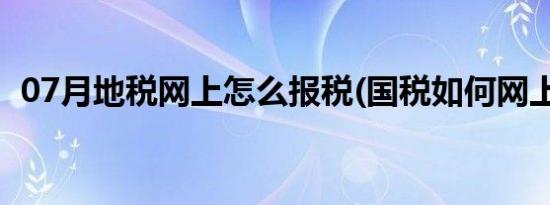 07月地税网上怎么报税(国税如何网上报税)