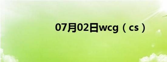 07月02日wcg（cs）