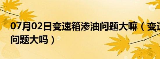 07月02日变速箱渗油问题大嘛（变速箱渗油问题大吗）