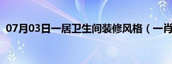 07月03日一居卫生间装修风格（一肖二马）