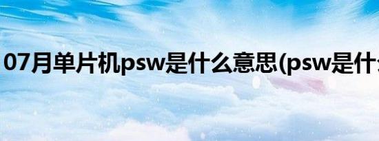 07月单片机psw是什么意思(psw是什么意思)