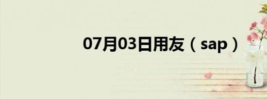 07月03日用友（sap）
