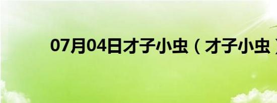 07月04日才子小虫（才子小虫）