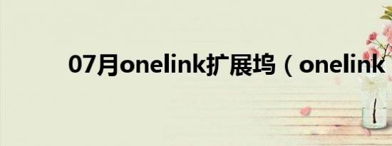 07月onelink扩展坞（onelink）