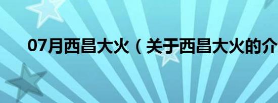 07月西昌大火（关于西昌大火的介绍）