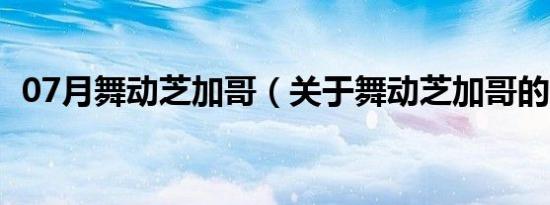 07月舞动芝加哥（关于舞动芝加哥的介绍）