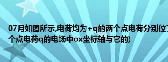 07月如图所示,电荷均为+q的两个点电荷分别位于x轴(在一个点电荷q的电场中ox坐标轴与它的)