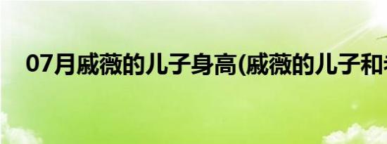 07月戚薇的儿子身高(戚薇的儿子和老公)