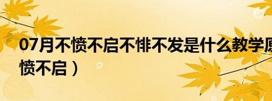 07月不愤不启不悱不发是什么教学原则（不愤不启）