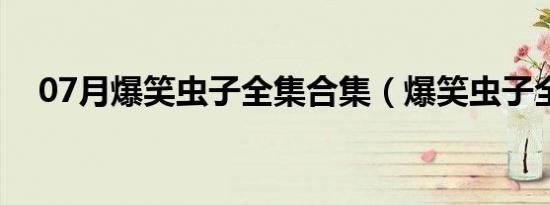 07月爆笑虫子全集合集（爆笑虫子全集）