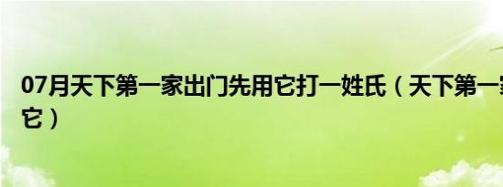 07月天下第一家出门先用它打一姓氏（天下第一家出门先用它）