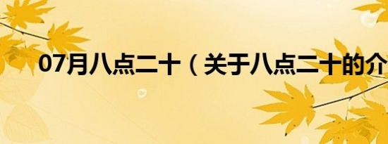 07月八点二十（关于八点二十的介绍）