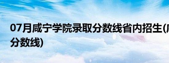 07月咸宁学院录取分数线省内招生(咸宁学院分数线)