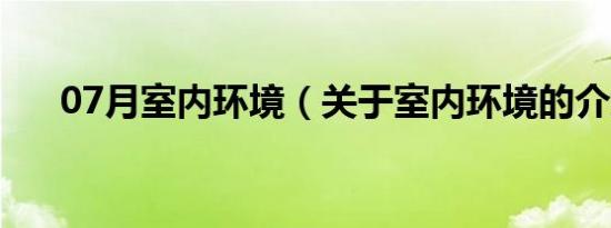 07月室内环境（关于室内环境的介绍）