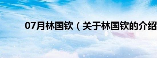 07月林国钦（关于林国钦的介绍）