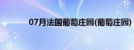 07月法国葡萄庄园(葡萄庄园)