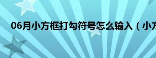 06月小方框打勾符号怎么输入（小方框）