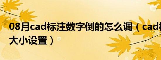 08月cad标注数字倒的怎么调（cad标注数字大小设置）