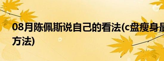 08月陈佩斯说自己的看法(c盘瘦身最简单的方法)