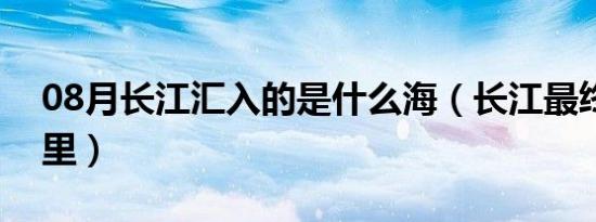 08月长江汇入的是什么海（长江最终流入哪里）