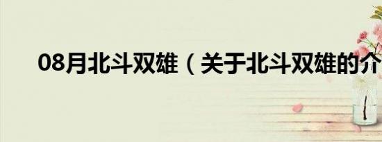 08月北斗双雄（关于北斗双雄的介绍）