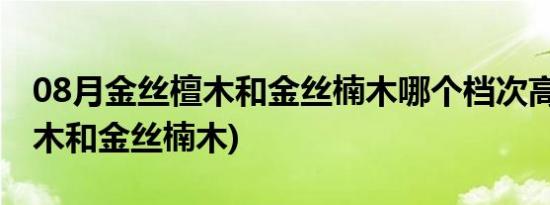 08月金丝檀木和金丝楠木哪个档次高(金丝檀木和金丝楠木)