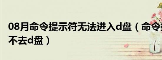 08月命令提示符无法进入d盘（命令提示符进不去d盘）